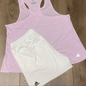 Ladies Addidas tank and shorts outfit